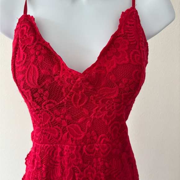 Windsor Gown Large Maxi Split V Neck Scallop Lace Floral Girlhoodcore Romantic - Picture 12 of 12